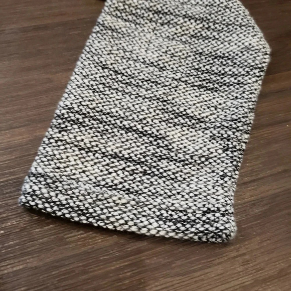 Mens Sweater Large Gray Pullover Faux Leather M - Picture 4 of 7